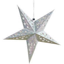 3D Paper Hanging Star Ornament Silver