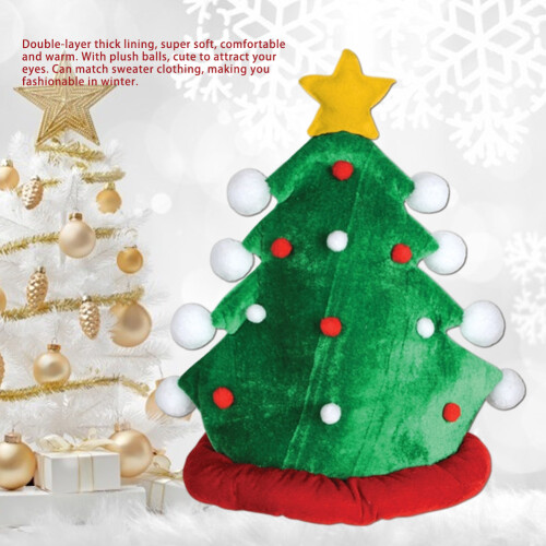 Christmas Tree Hat Plush Novelty Party Hat