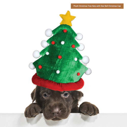 Christmas Tree Hat Plush Novelty Party Hat 1