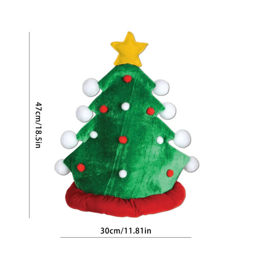 Christmas Tree Hat Plush Novelty Party Hat 2