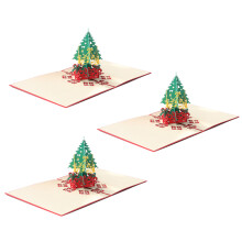 3D Christmas Card Handmade Pop-Up Xmas Tree Green