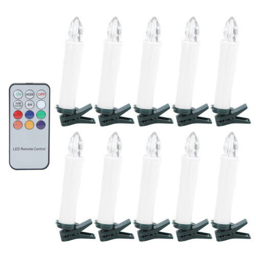 LED Christmas Candle Lights with Remote Control and Clips