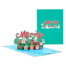 Paper Love Merry Christmas Pop-Up Card Handmade 3D