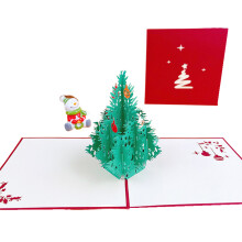 3D Christmas Greeting Card with Tree Design