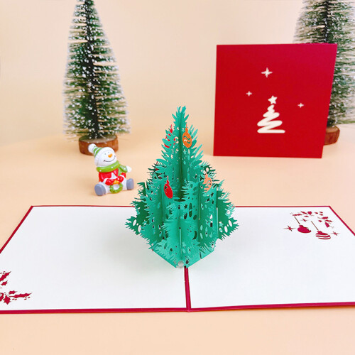 3D Christmas Greeting Card with Tree Design 2