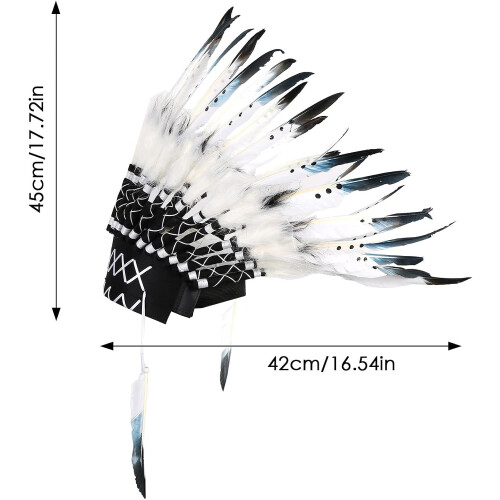 Native American Headdress Handmade Feather Headband for 2