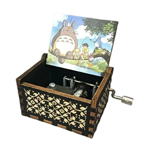 Handcrafted Wooden Music Box with Classical Carving