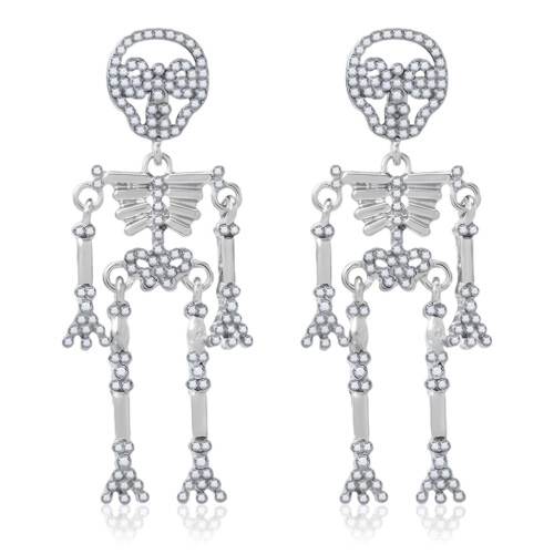 Women's Skeleton Drop Earrings 7.8cm Lightweight
