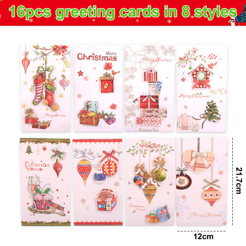 Funny Christmas Cards with Envelopes - 12 pcs 1