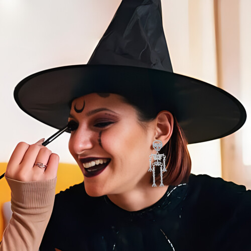 Women's Skeleton Drop Earrings 7.8cm Lightweight 1
