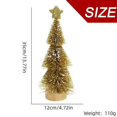 Gold Artificial Christmas Tree with Wooden Base 1