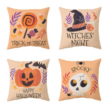 Ghost Throw Pillow Cases Horror Pumpkin Bat Polka Dot 4