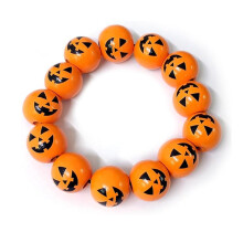 Spider Pumpkin Wooden Beaded Bracelet for Women
