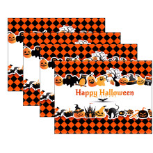 Halloween Washable Napkins Set of 4 Witch and Pumpkin Design