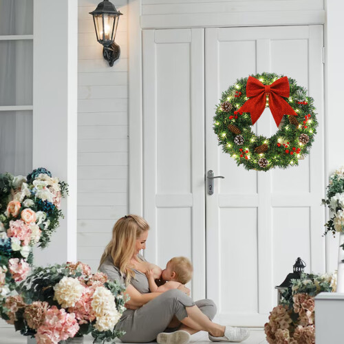 Christmas Wreath with Lights 40 cm 2