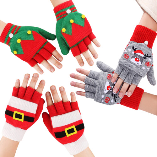 Kids Christmas Winter Warm Gloves Pair