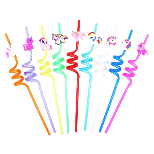 Cartoon Plastic Straws for Kids Party Use