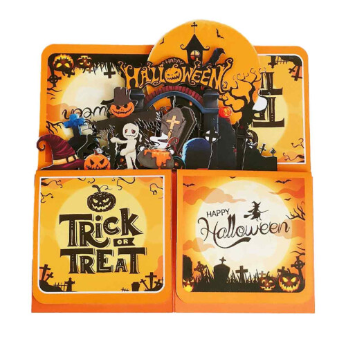 3D Halloween Greeting Card for Kids with Envelope