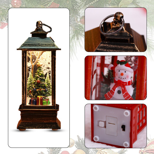 Lighted Snow Globe Christmas Lantern Battery Operated 2