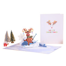 3D Christmas Greeting Card with Tree Design