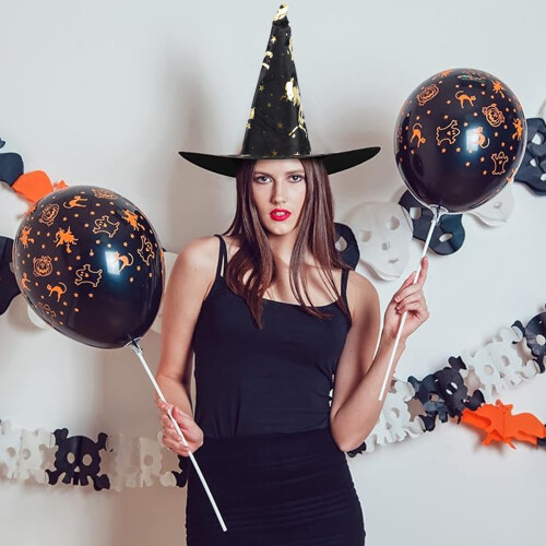 Halloween Golden Witch Hats 4pcs 2