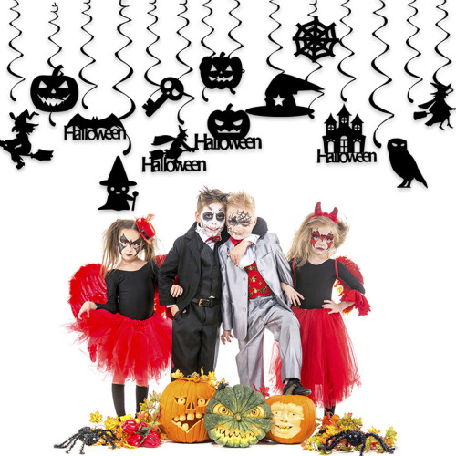 Halloween Party Decorations Black Ghost Pumpkin Skull Witch 1