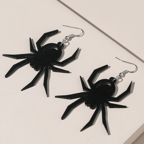 Halloween Acrylic Stud Earrings Black Spider Ghost Skull 2
