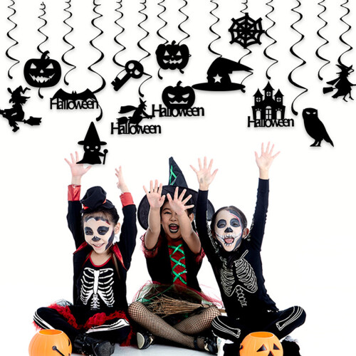 Halloween Party Decorations Black Ghost Pumpkin Skull Witch 2