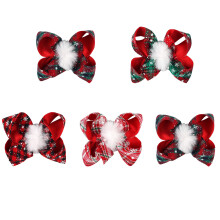 Christmas Hair Bow for Girls Plaid Hairpin Children