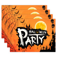 Halloween Skull Placemats Rectangle 4 pcs 12x18 inch