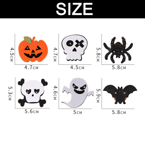 LED Halloween Brooches Ghost Bat Pumpkin 6 pcs 1
