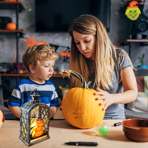 Halloween Lanterns Orange LED Candles 1 Pack 2