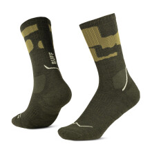 (M, Beetle Green) Buff Merino Mw Medium Weight Crew Socks