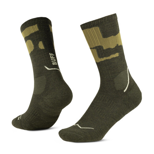 Buff (S, Beetle Green) Buff Merino Mw Medium Weight Crew Socks