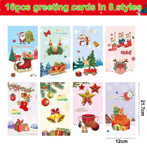 Funny Christmas Cards with Envelopes - 12 pcs 1