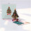 3D Christmas Card Handmade Pop-Up Xmas Tree Green 2