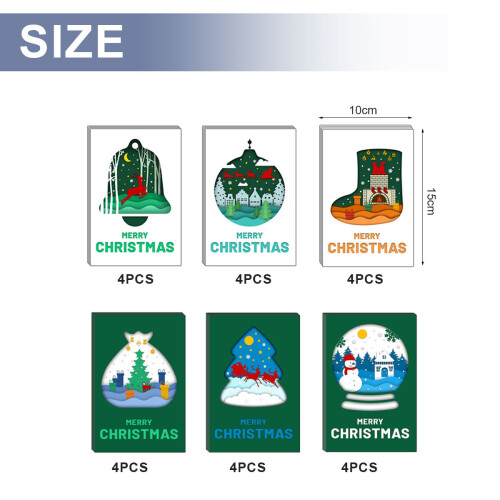 Christmas Greeting Card Set with Envelopes and Stickers 1