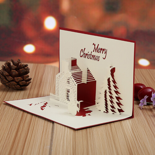 3D Christmas Tree Card with Envelope Set 2