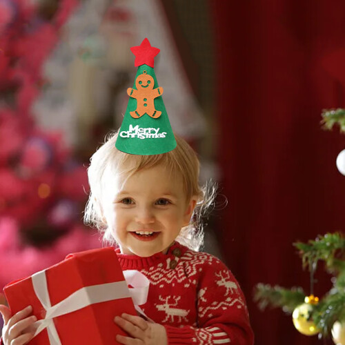 Kids Santa Hat Bonnet Felt Christmas Decoration 1