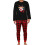 Christmas Deer Embroidery Pajamas Grid Print Pants 1