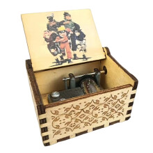 Wooden Music Box with Classical Carving Decoration