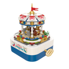 Building Blocks Music Box Ornament, Street Scene, Christmas