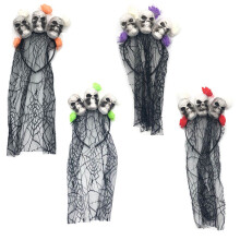 Day of the Dead Rose Skull Headband Lace Flower Crown 4 Pcs