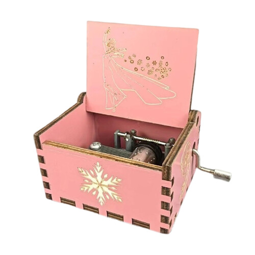 Wooden Music Box with Classical Carving Animation