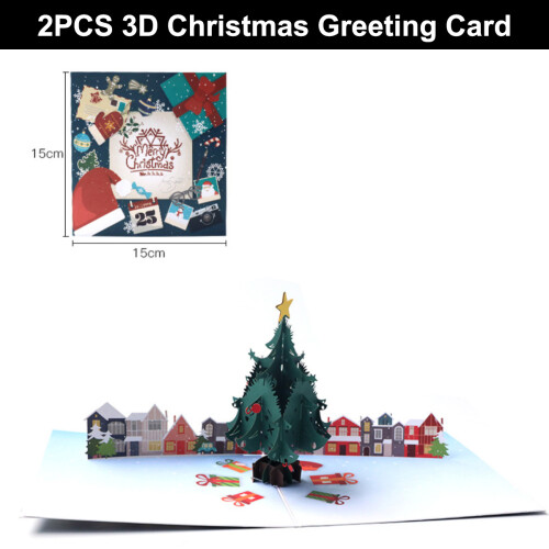 3D Christmas Greeting Cards with Envelopes 1