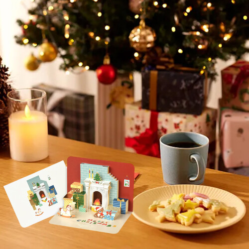 3D Christmas Greeting Cards Pop Up 6PCS with Envelopes 2