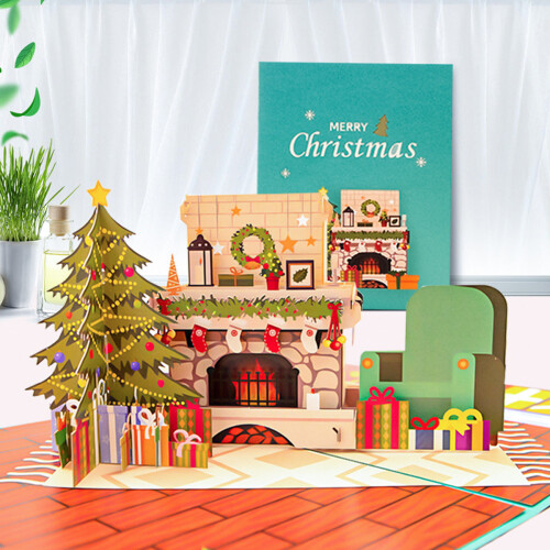Christmas Pop Up Card Handmade 3D Greeting Card 2
