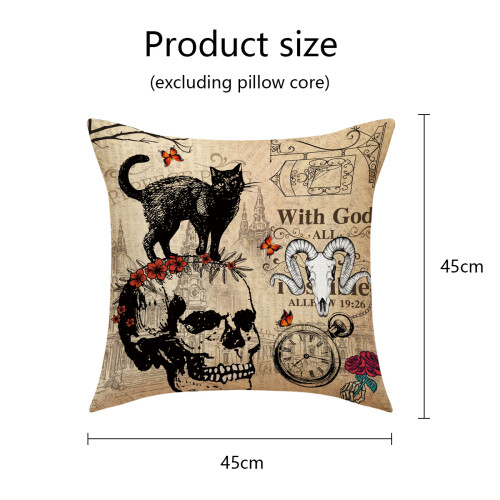 Halloween Pillowcases Gothic Skull Black Cat Pumpkin Decor 1