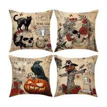 Halloween Pillowcases Gothic Skull Black Cat Pumpkin Decor