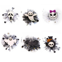 Halloween Hair Clips Set Glitter Bows Witch Hat Ghost Pins
